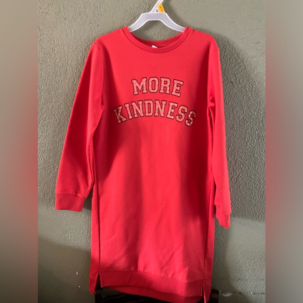 Wonder Nation, little girl’s orange sweater dress, size 11-12